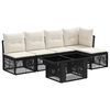 vidaXL Conjunto de Sof&aacute; de Jardim 6 unid. Preto vime PE