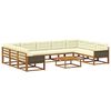 vidaXL Conjunto de Sof&aacute;s para Exterior 10 pcs Natural e Creme