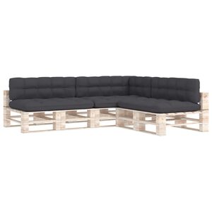 vidaXL Almofad&otilde;es para sof&aacute;s de paletes 7 pcs antracite