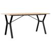 vidaXL Mesa de jantar estrutura em Y 160x80x75,5cm pinho/a&ccedil;o