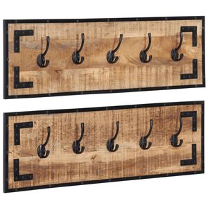 vidaXL Bengaleiros 2 pcs 80x8x25 cm madeira mangueira maci&ccedil;a &aacute;spera