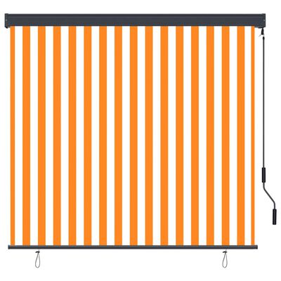 vidaXL Estore de rolo para exterior 160x250 cm branco e laranja