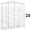 vidaXL Cestos gabi&atilde;o arqueados 5pcs 200x50x200/220cm ferro galvanizado