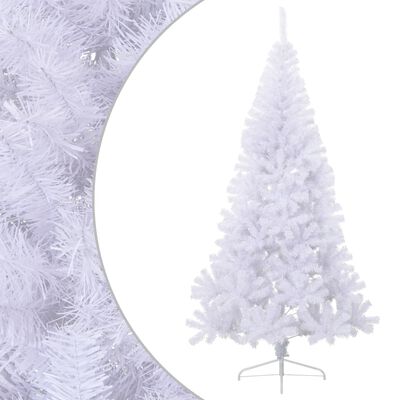vidaXL Meia árvore de Natal artificial com suporte 210 cm PVC branco