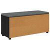 vidaXL Banco de Hall com almofada Carvalho Preto 100 x 38 x 46 cm