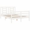 vidaXL Estrutura de cama com cabeceira 140x200cm madeira maciça branco