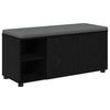 vidaXL Banco de Hall com almofada Carvalho Preto 100 x 38 x 46 cm