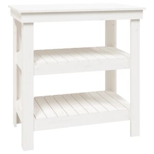 vidaXL Bancada de trabalho 78,5x50x80 cm pinho maci&ccedil;o branco