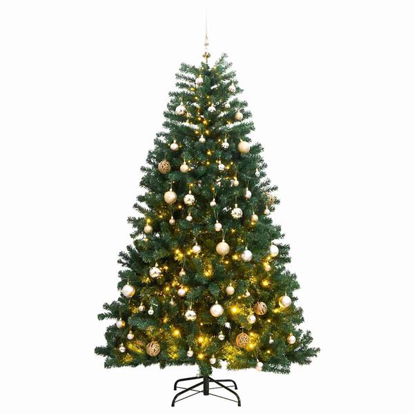 vidaXL &Aacute;rvore Natal artificial articulada c/ 300 luzes LED+bolas 240cm