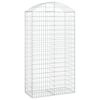 vidaXL Cesto gabi&atilde;o arqueado 100x50x180/200 cm ferro galvanizado