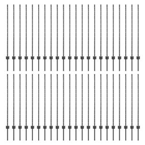 vidaXL Poste de Cerca Embutido 44 unid. Cinzento 160 cm