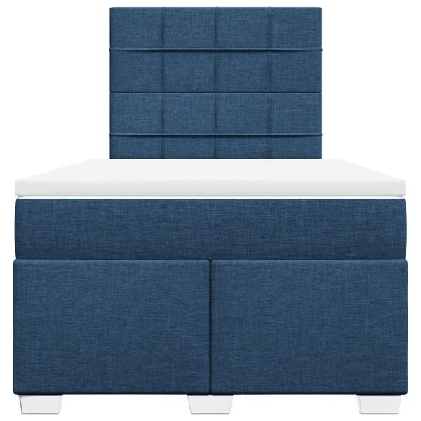 vidaXL Cama boxspring com colch&atilde;o 120x190 cm tecido azul