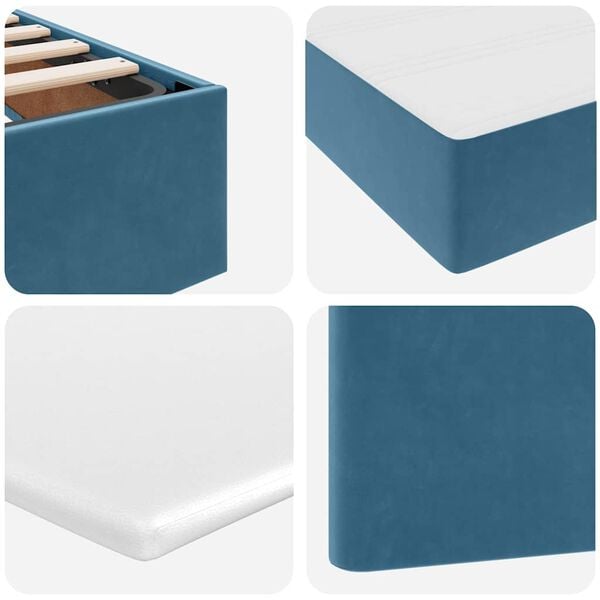 vidaXL Cama com arruma&ccedil;&atilde;o e LED Azul Escuro 200 x 200 cm Veludo