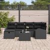 vidaXL Conjunto de Sof&aacute; de Jardim 7 pcs Preto 234 x 124 x 85 cm
