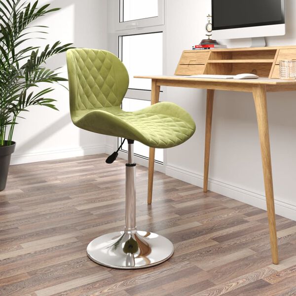 vidaXL Cadeira de jantar girat&oacute;ria veludo verde-claro