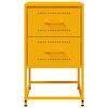 vidaXL Mesas de cabeceira 2 pcs 36x39x60,5 cm a&ccedil;o amarelo mostarda