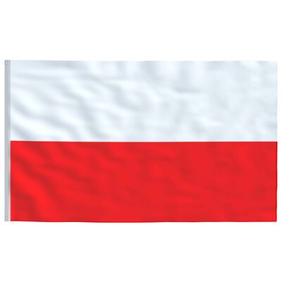 vidaXL Bandeira da Polónia e mastro 6,23 m alumínio