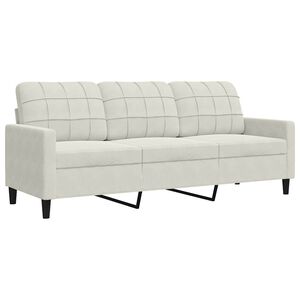 vidaXL Sof&aacute; de 3 lugares 180 cm veludo cor creme