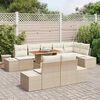 vidaXL Conjunto de Sof&aacute; de Jardim 9 pcs Bege Rattan Sint&eacute;tico