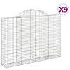 vidaXL Cestos gabi&atilde;o arqueados 9pcs 200x30x140/160cm ferro galvanizado