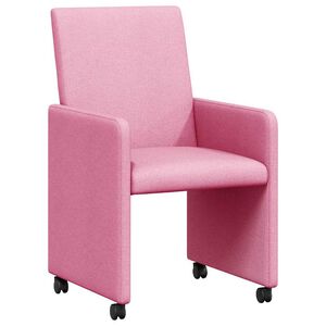 vidaXL Cadeiras de Jantar com Rodas 2 pcs Rosa 57 x 66 x 94 cm tecido