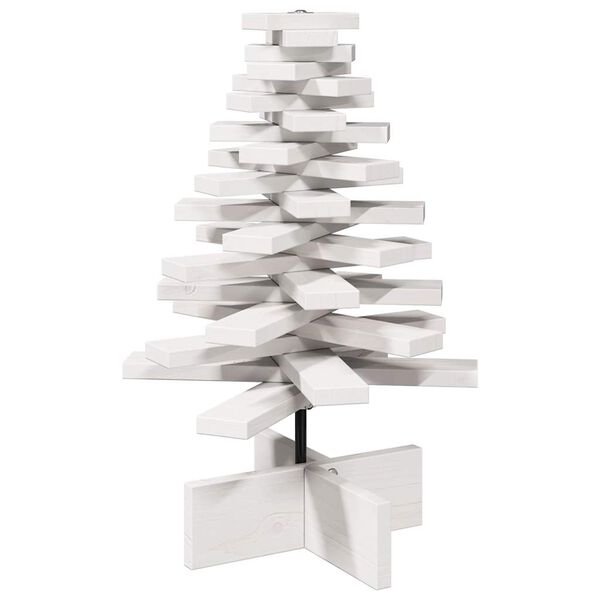vidaXL Árvore Natal decorativa 60 cm madeira de pinho maciça branco