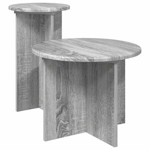 vidaXL Conjunto de mesas de apoio 2 pcs Sonoma Cinzento