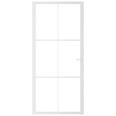 vidaXL Porta de interior 93x201,5 cm vidro ESG e alumínio branco