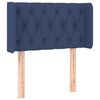vidaXL Cabeceira de cama c/ abas tecido 83x16x78/88 cm azul