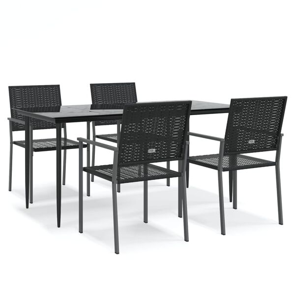 vidaXL 5 pcs conjunto de jantar p/ jardim vime PE e a&ccedil;o