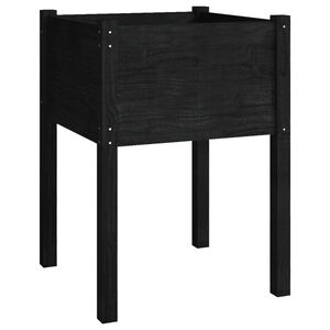 vidaXL Vaso de jardim 50x50x70 cm madeira de pinho maci&ccedil;a preto