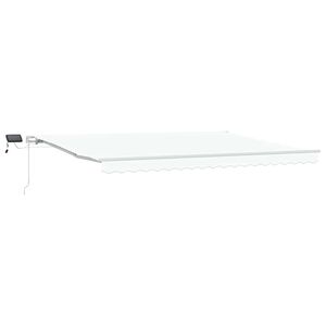 vidaXL Toldo retr&aacute;til Branco 450 &times; 350 cm Tecido e Alum&iacute;nio