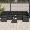vidaXL Conjunto de Sof&aacute;s 8 pcs Preto vime PE