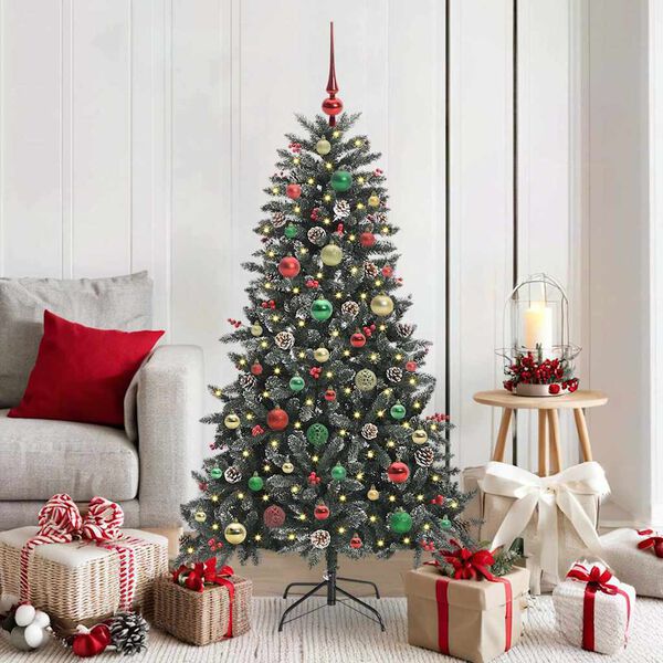 vidaXL &Aacute;rvore de Natal Artificial Verde 150 cm PVC, Pl&aacute;stico e A&ccedil;o