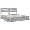 vidaXL Estrutura da Cama com gaveta Cinza Sonoma 200 x 200 cm