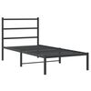 vidaXL Estrutura de cama com cabeceira 90x200 cm metal preto