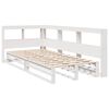 vidaXL Cama com estante sem colch&atilde;o 75x190 cm pinho maci&ccedil;o branco