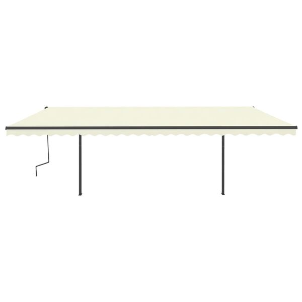 vidaXL Toldo retr&aacute;til manual com postes 6x3,5 m cor creme