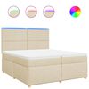 vidaXL Cama com molas/colch&atilde;o 200x200 cm tecido cor creme