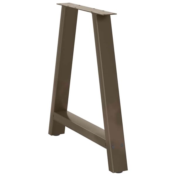 vidaXL P&eacute;s de mesa de jantar em formato A, 2 pe&ccedil;as, 70x(72-73) cm, a&ccedil;o