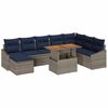 vidaXL Conjunto de Sof&aacute; de Jardim 9 pcs Cinzeto Rattan Sint&eacute;tico