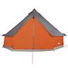 vidaXL Tenda familiar tipi para 10 pessoas impermeável cinza/laranja