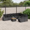 vidaXL 10 pcs conjunto sof&aacute;s de jardim c/ almofad&otilde;es vime PE preto