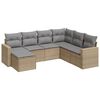 vidaXL 7 pcs conjunto de sof&aacute;s p/ jardim com almofad&otilde;es vime PE bege