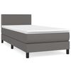 vidaXL Cama com molas/colch&atilde;o 80x200 cm couro artificial cinza
