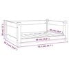 vidaXL Cama para cães 75,5x55,5x28 cm madeira de pinho maciça branco