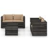vidaXL 6 pcs conj. lounge jardim + almofad&otilde;es madeira impreg. cinzento