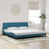 vidaXL Estrutura de cama sem colch&atilde;o Hanko 200x200 cm veludo azul