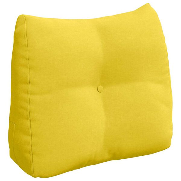 vidaXL Travesseiro para Costas Amarelo Claro 60 x 24 x 50 cm tecido