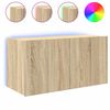 vidaXL M&oacute;vel de parede p/ TV c/ luzes LED 80x35x41 cm carvalho sonoma